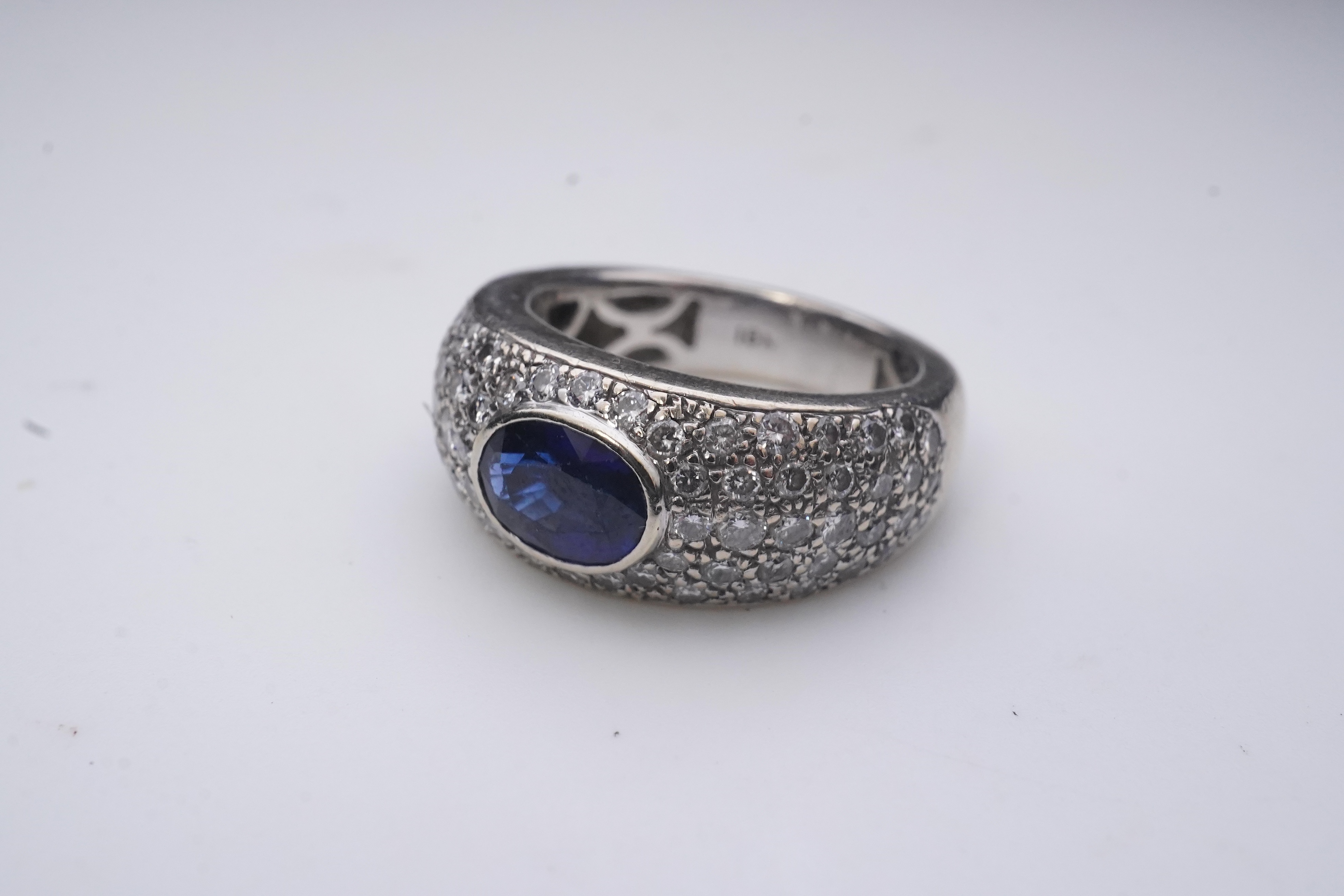 A sapphire and diamond ring